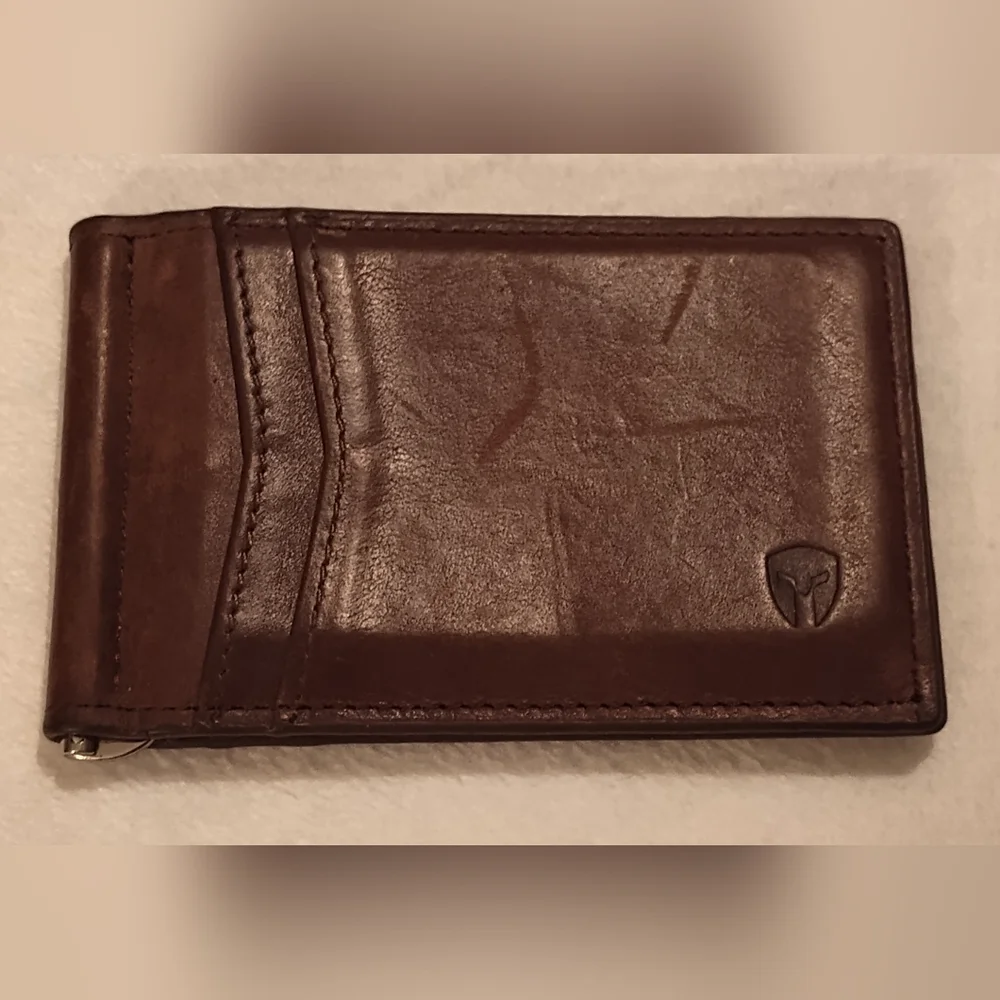Brown Leather Money Clip Wallet